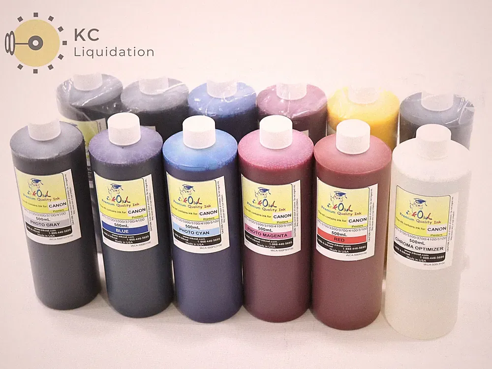 12x Mixed Lot Ink Owl Bulk Refill Bottles 500ml Kit For Canon