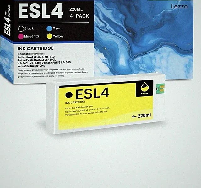 220ml YELLOW Compatible Cartridge for Roland ECO-SOL MAX 2 (ESL4-YE) NEW-SEALED